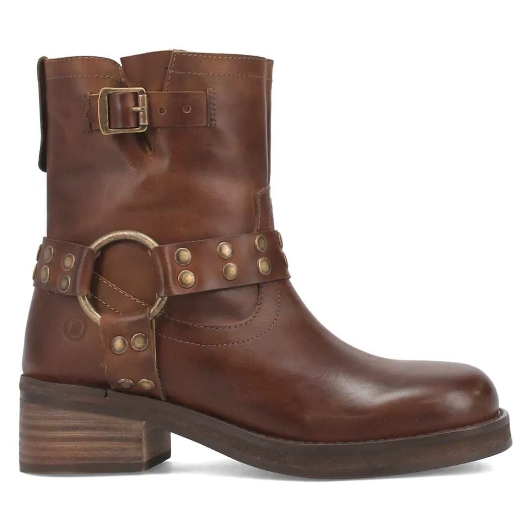 Anarchy Leather Bootie - Brown/Brown - DI221-BN