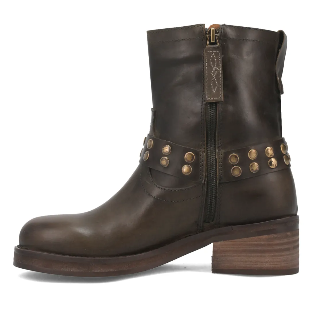 Anarchy Leather Bootie - Olive/Olive - DI221-GN2