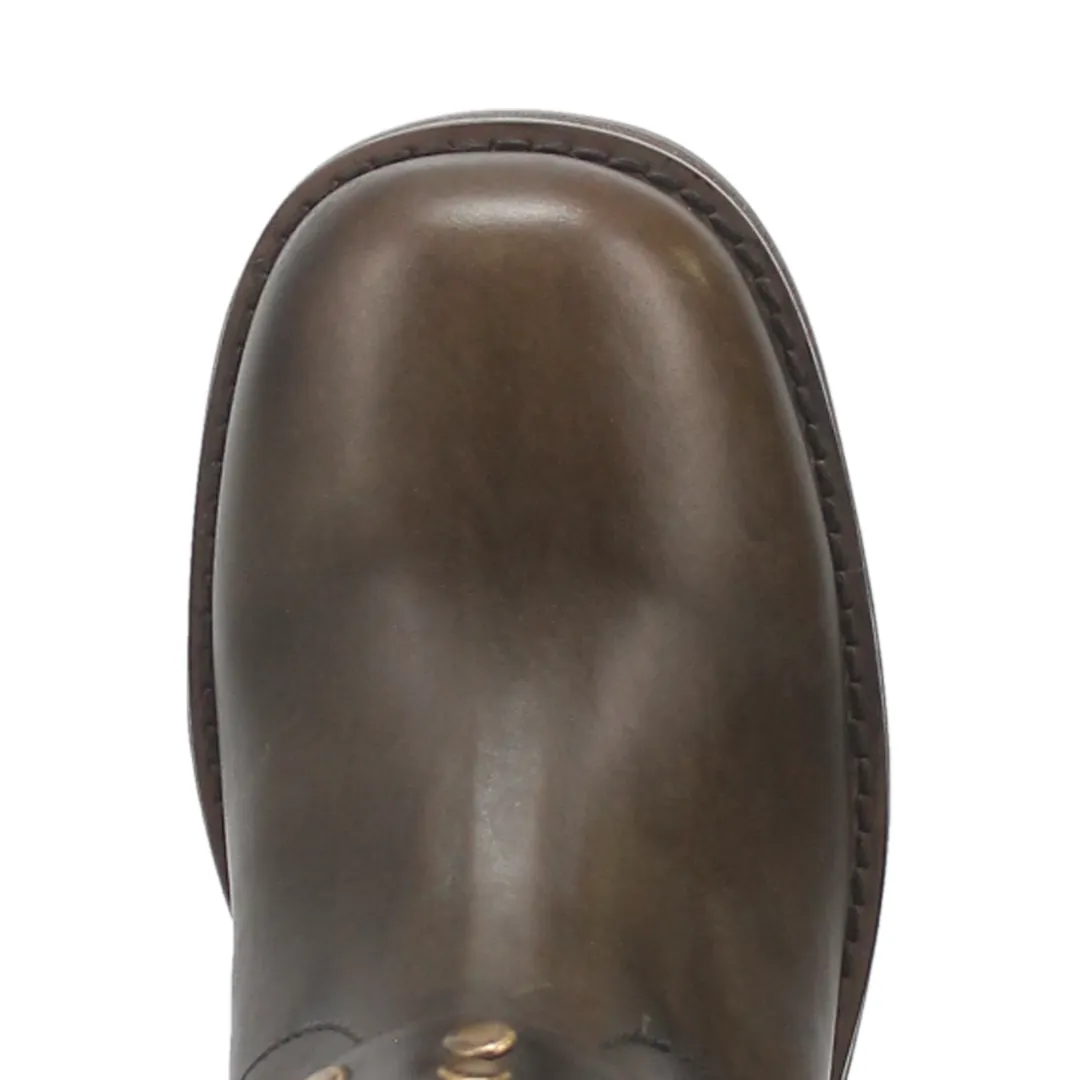 Anarchy Leather Bootie - Olive/Olive - DI221-GN2