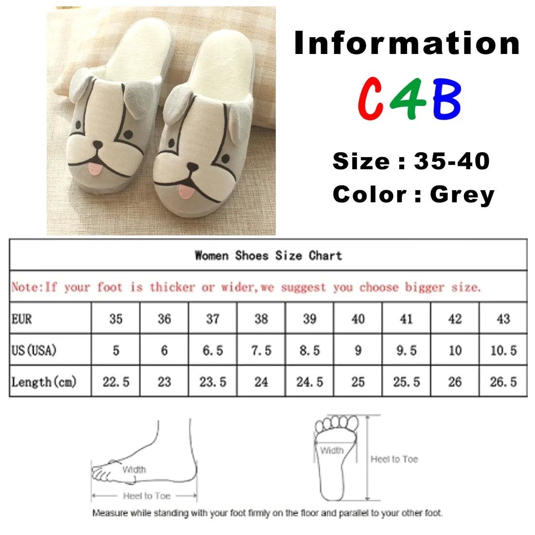 Animal Slippers Cotton Slippers Indoor Floor Cute Dog Cartoon Slippers UGG Style