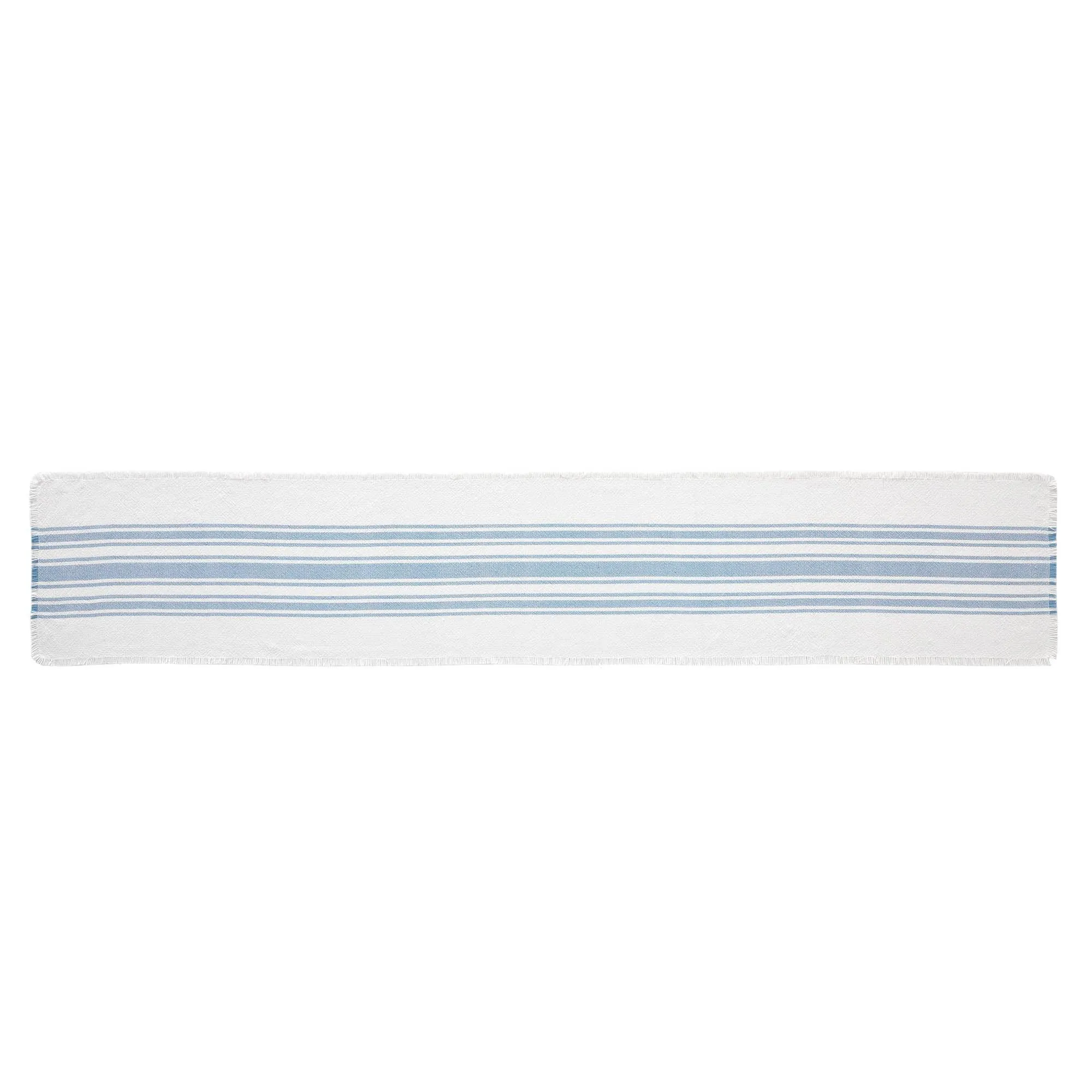 Antique White Stripe Blue Indoor/Outdoor Table Runner 12x72 VHC Brands VHC Brands