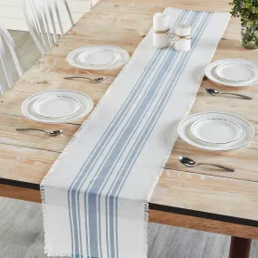 Antique White Stripe Blue Indoor/Outdoor Table Runner 12x72 VHC Brands VHC Brands