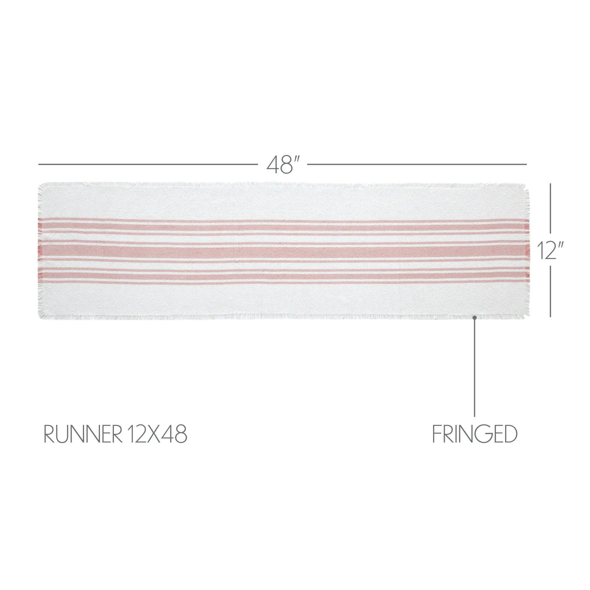 Antique White Stripe Coral Indoor/Outdoor Table Runner 12x48 VHC Brands VHC Brands