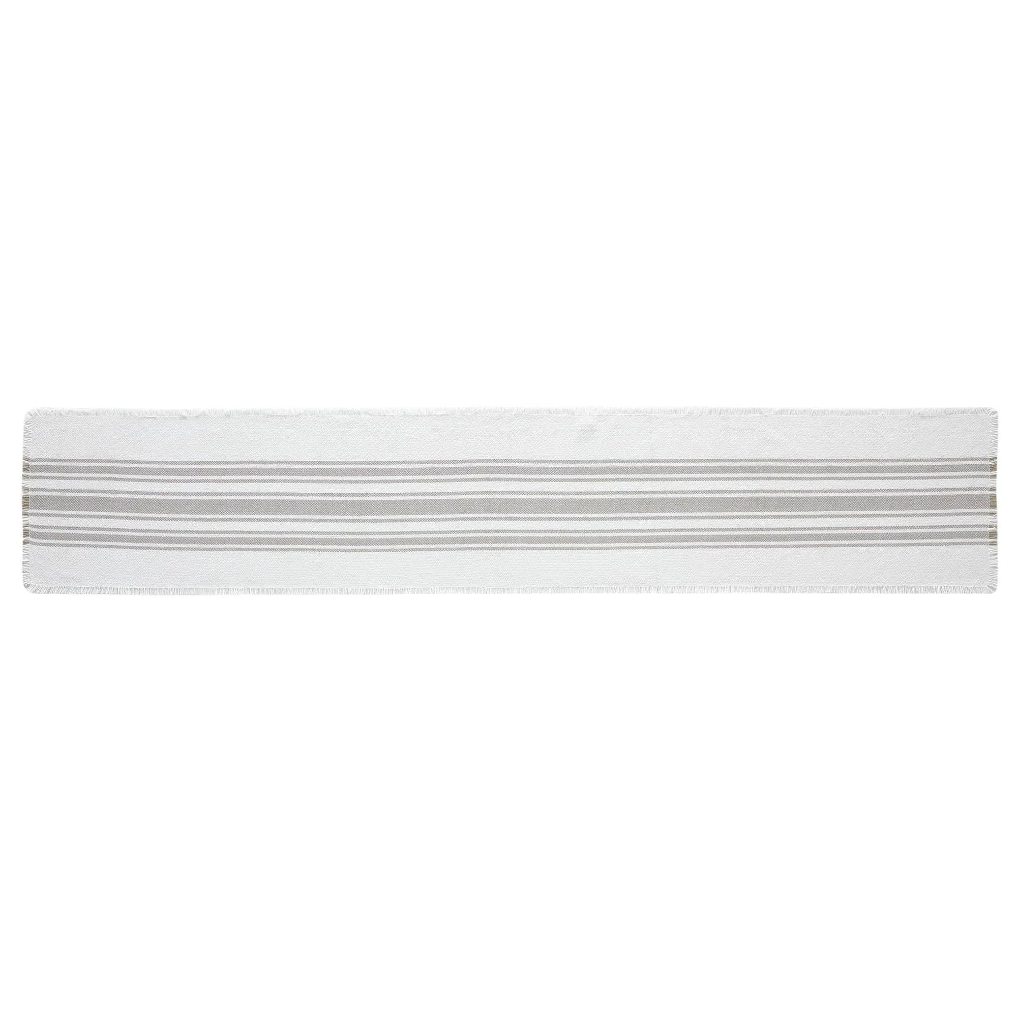 Antique White Stripe Dove Grey Indoor/Outdoor Table Runner 12x72 VHC Brands VHC Brands