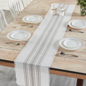 Antique White Stripe Dove Grey Indoor/Outdoor Table Runner 12x72 VHC Brands VHC Brands