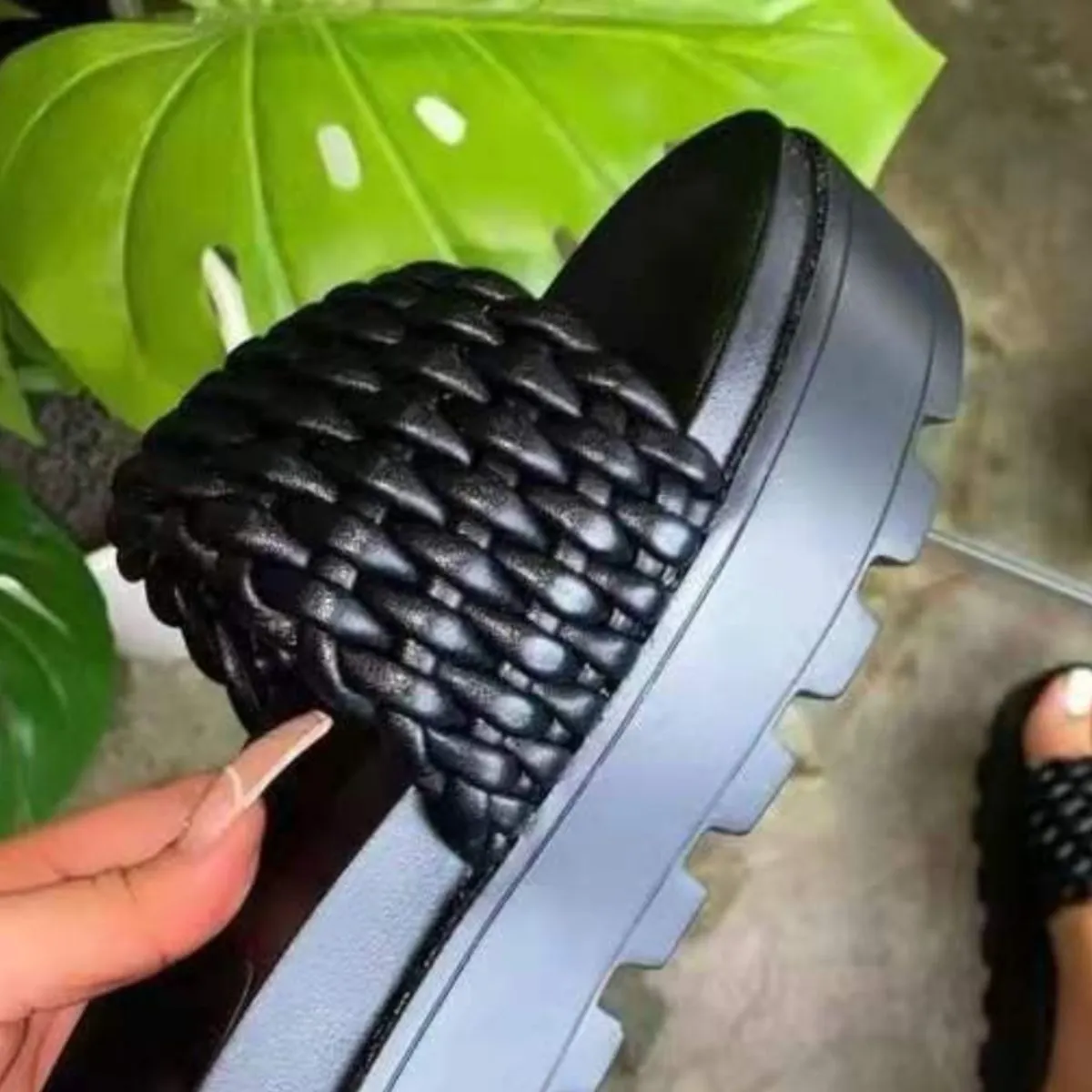 Asha Faux Leather Open Toe Platform Sandals