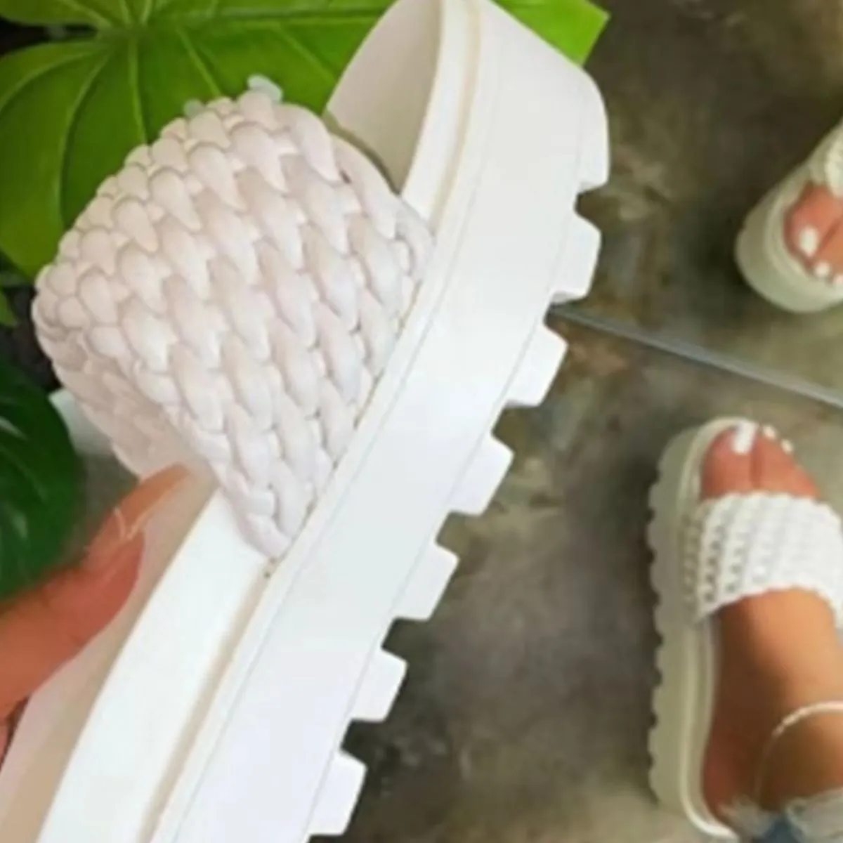 Asha Faux Leather Open Toe Platform Sandals