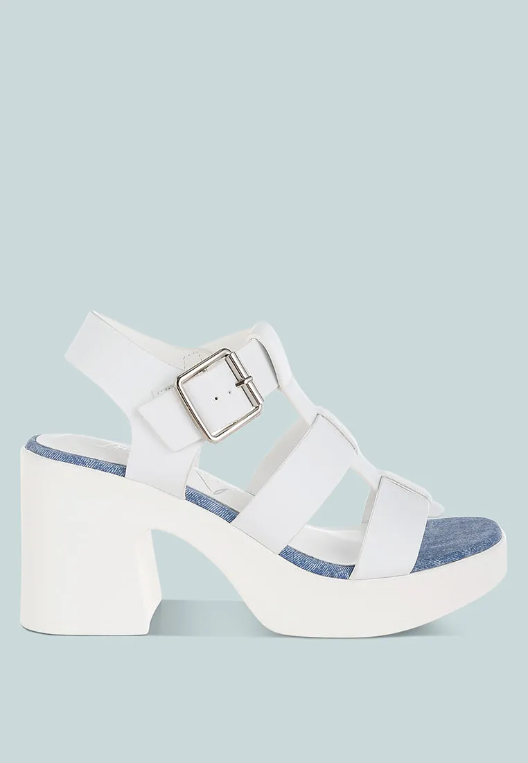 Avalon Chunky Pin Buckle Platform Heels