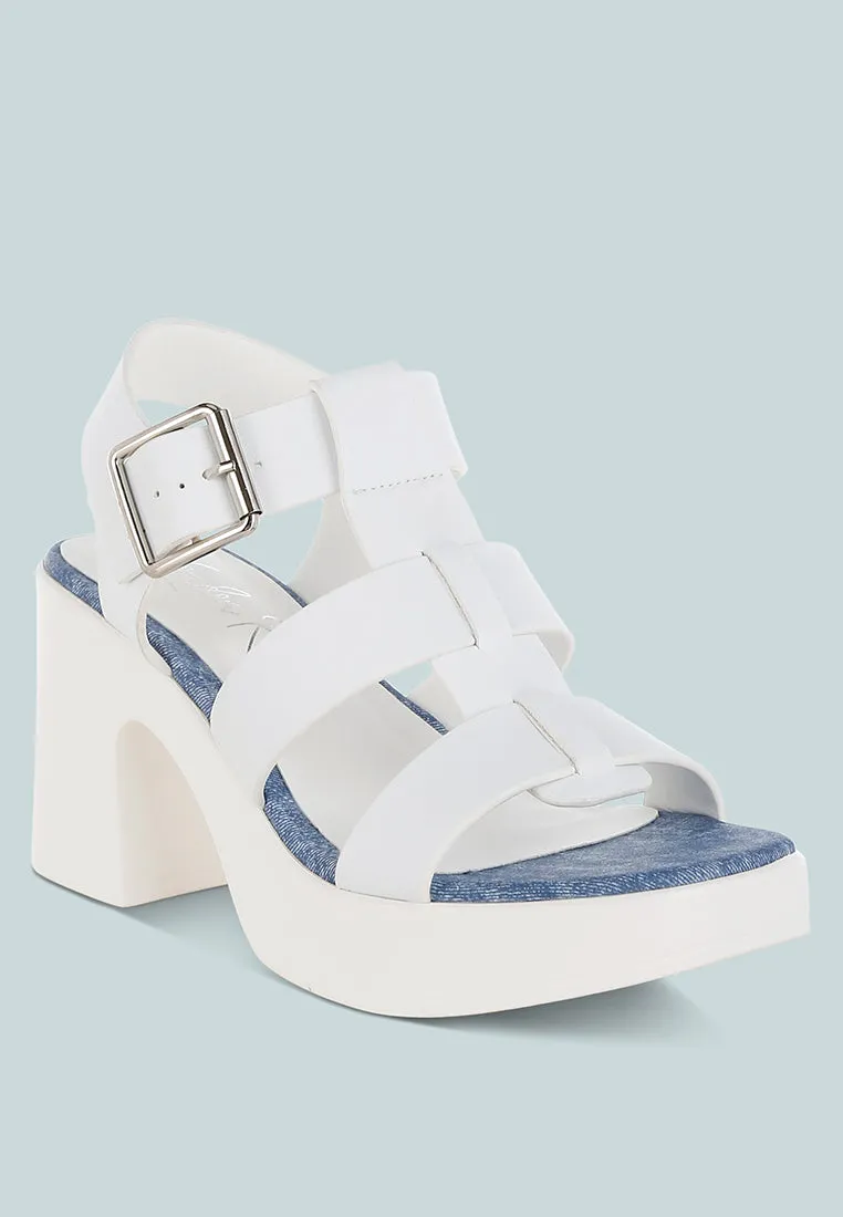 Avalon Chunky Pin Buckle Platform Heels
