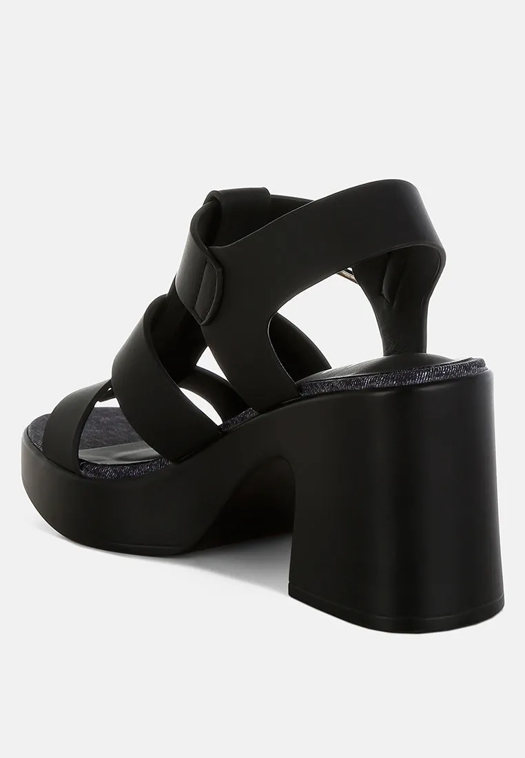 Avalon Chunky Pin Buckle Platform Heels