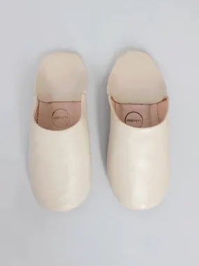 Bohemia Leather Babouche Slippers, Chalk