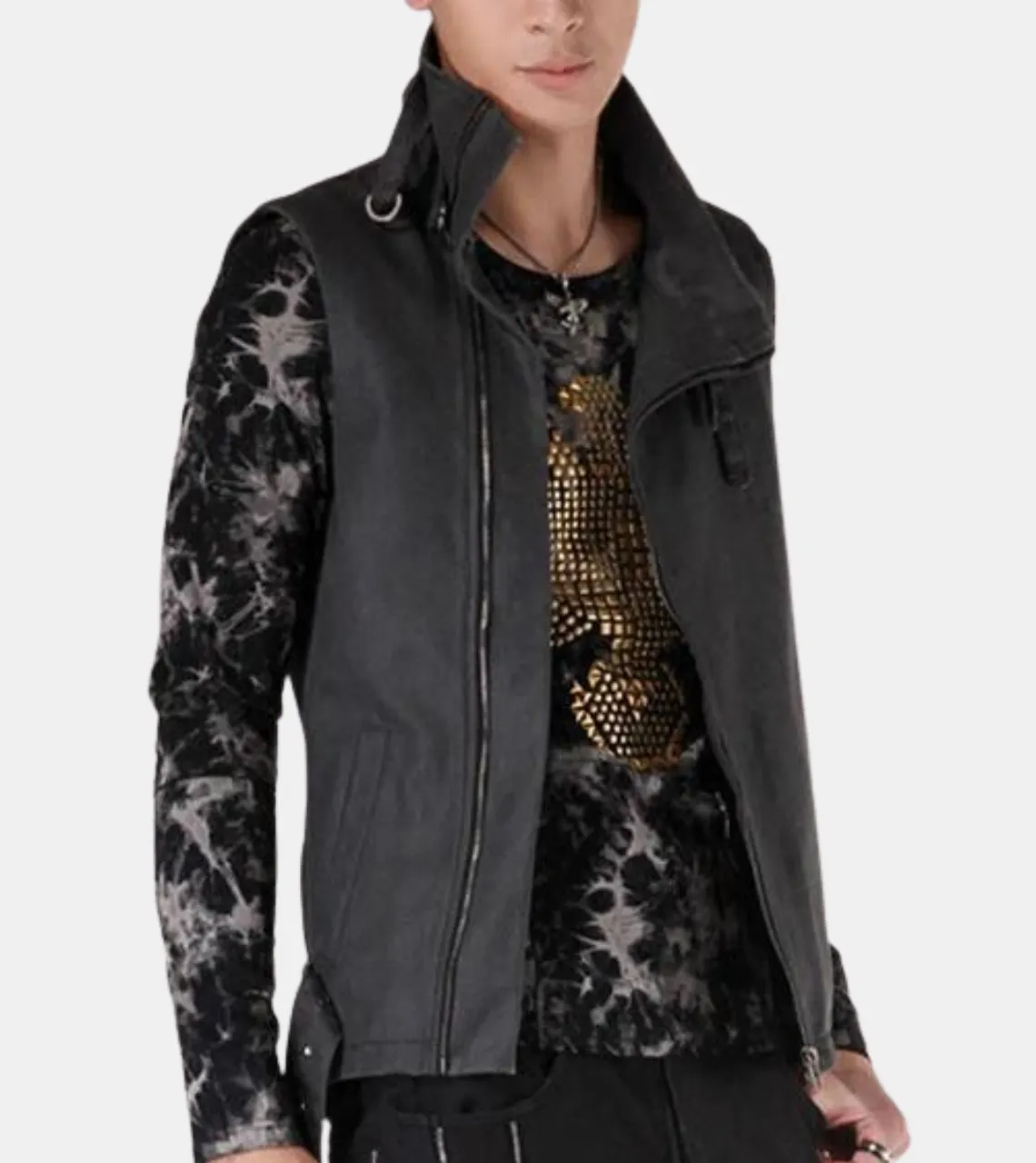 Cheyenne Men's Black Leather Vest