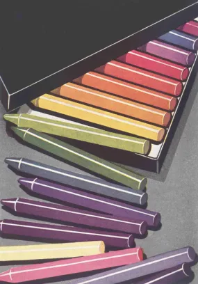 Crayons Vintage Image Sticker