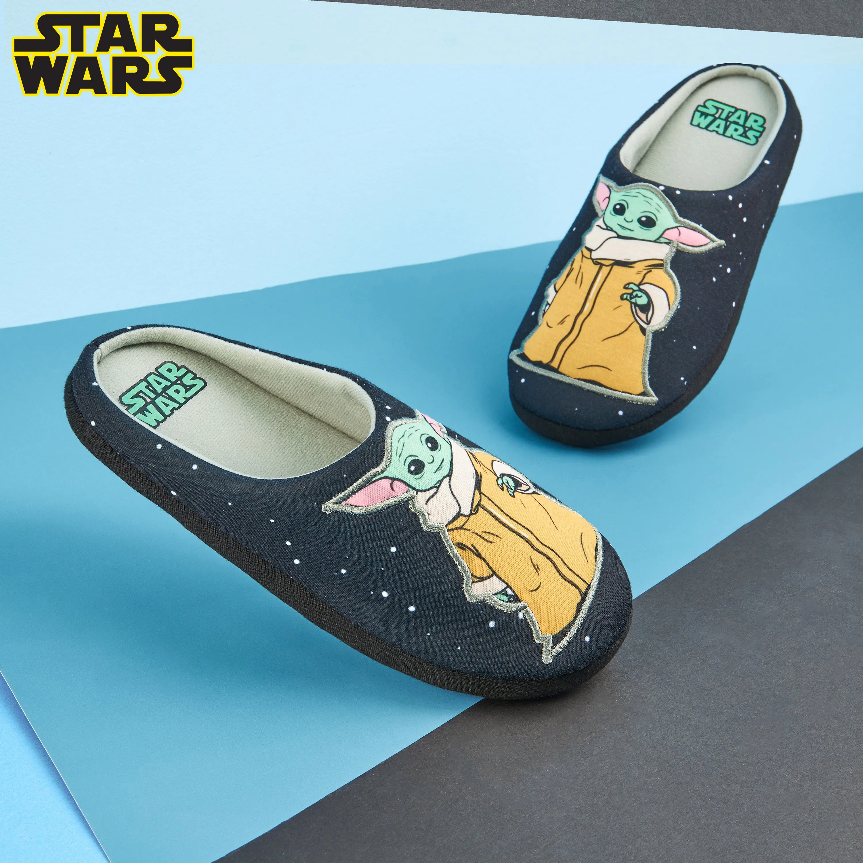 Disney Men's Slippers - Baby Yoda House Shoes