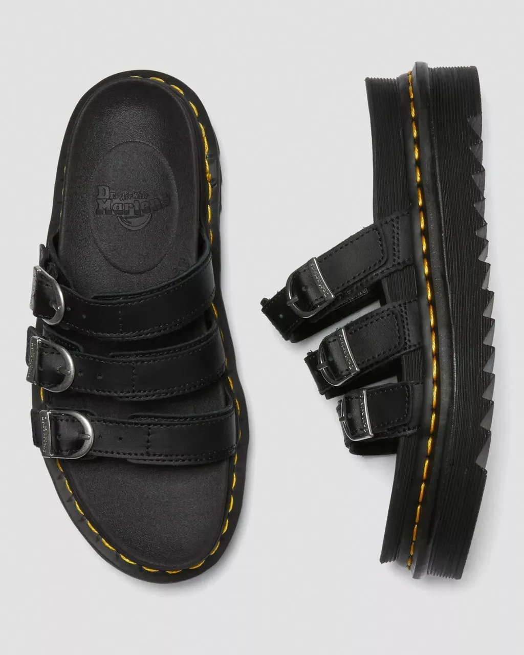 Dr Martens Blaire Slide Leather Sandals Black Hydro