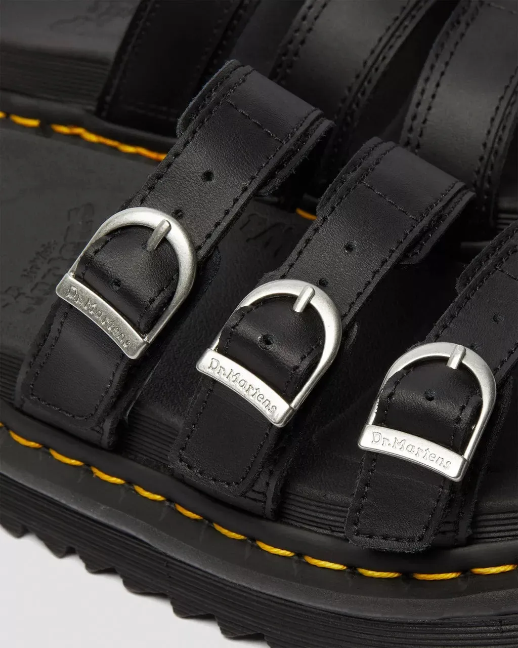Dr Martens Blaire Slide Leather Sandals Black Hydro