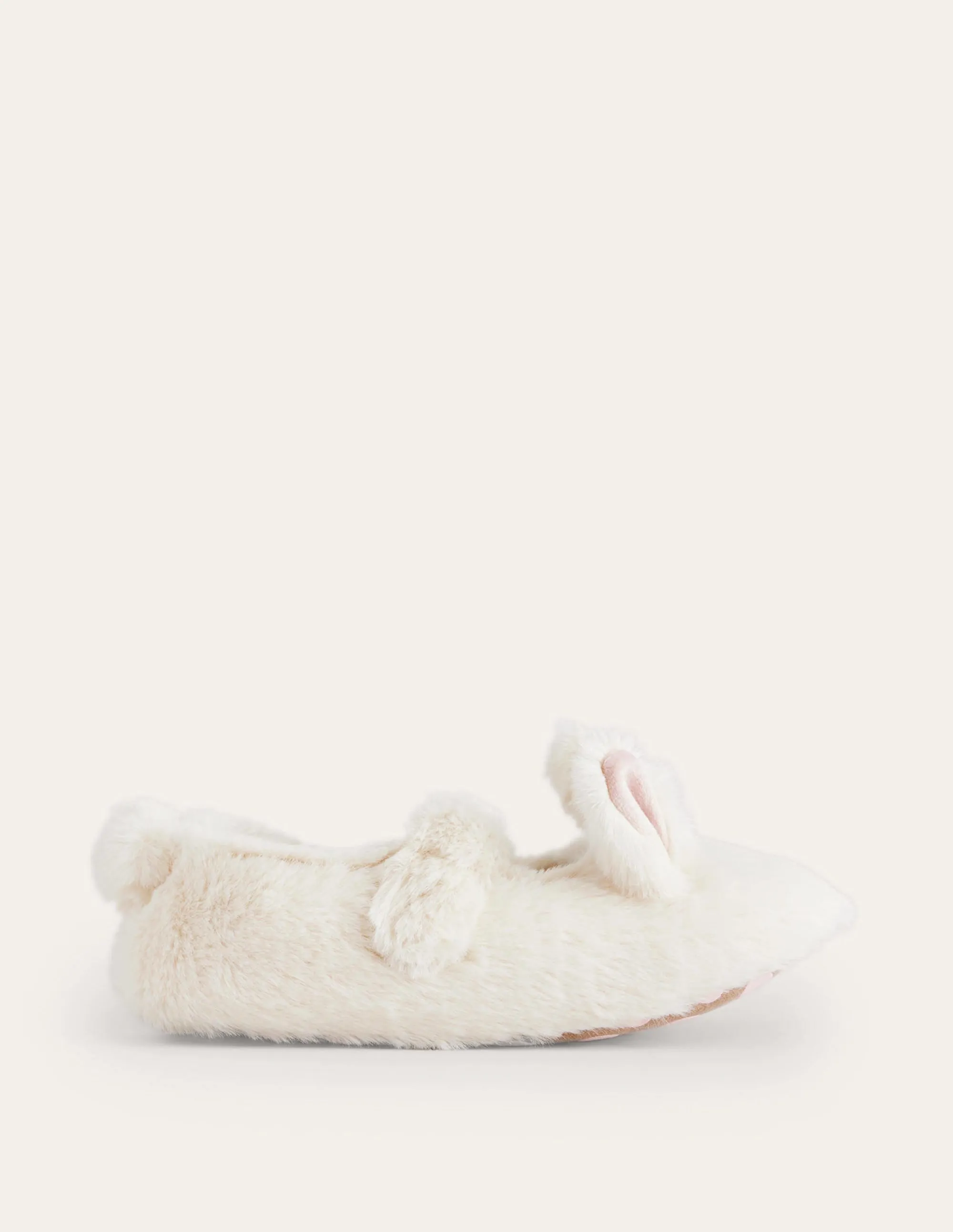 Fluffy Bunny Slippers-Ivory