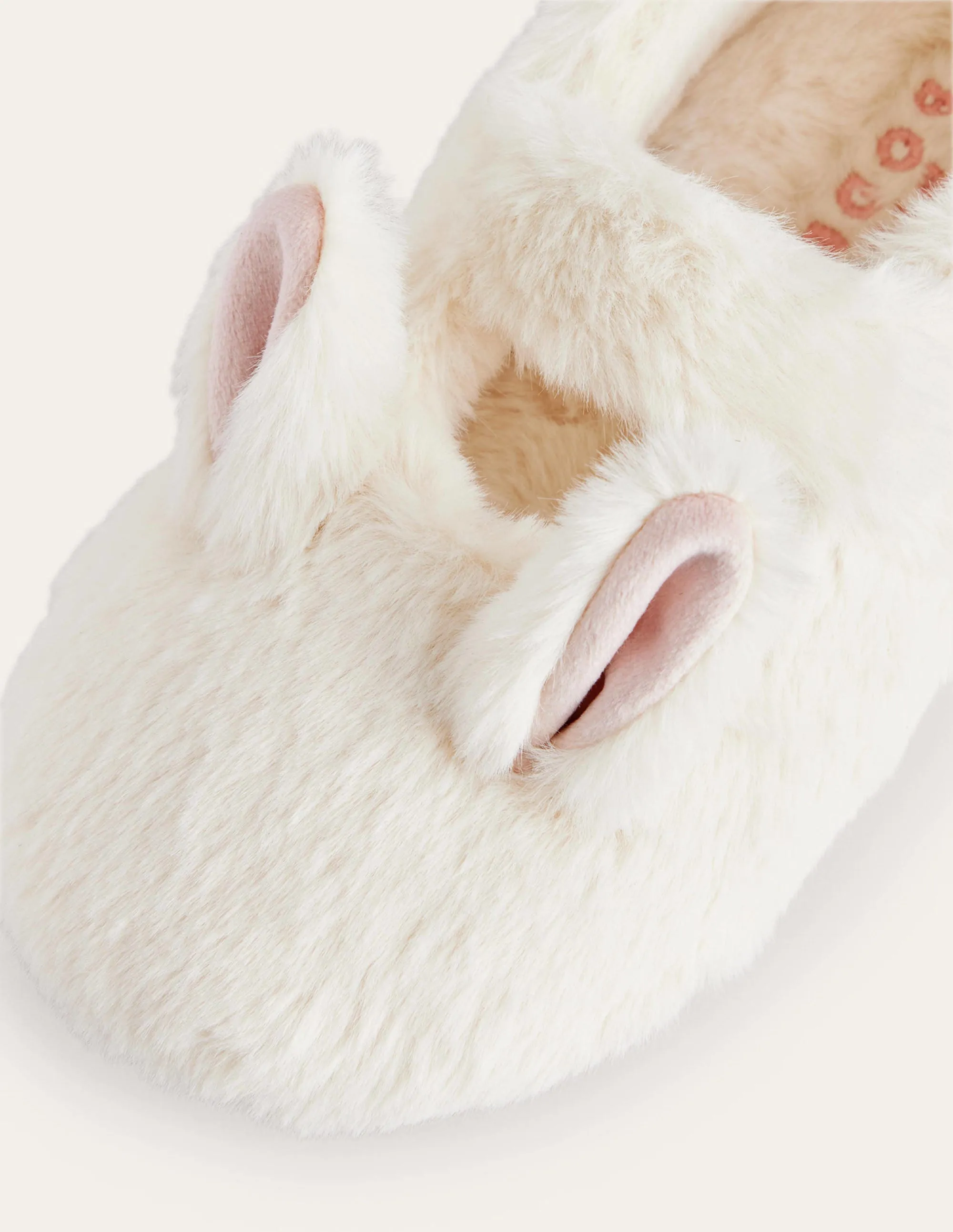 Fluffy Bunny Slippers-Ivory