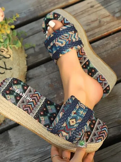 Geometric Open Toe Platform Sandals