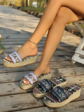 Geometric Open Toe Platform Sandals
