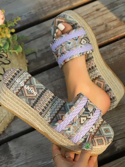 Geometric Open Toe Platform Sandals