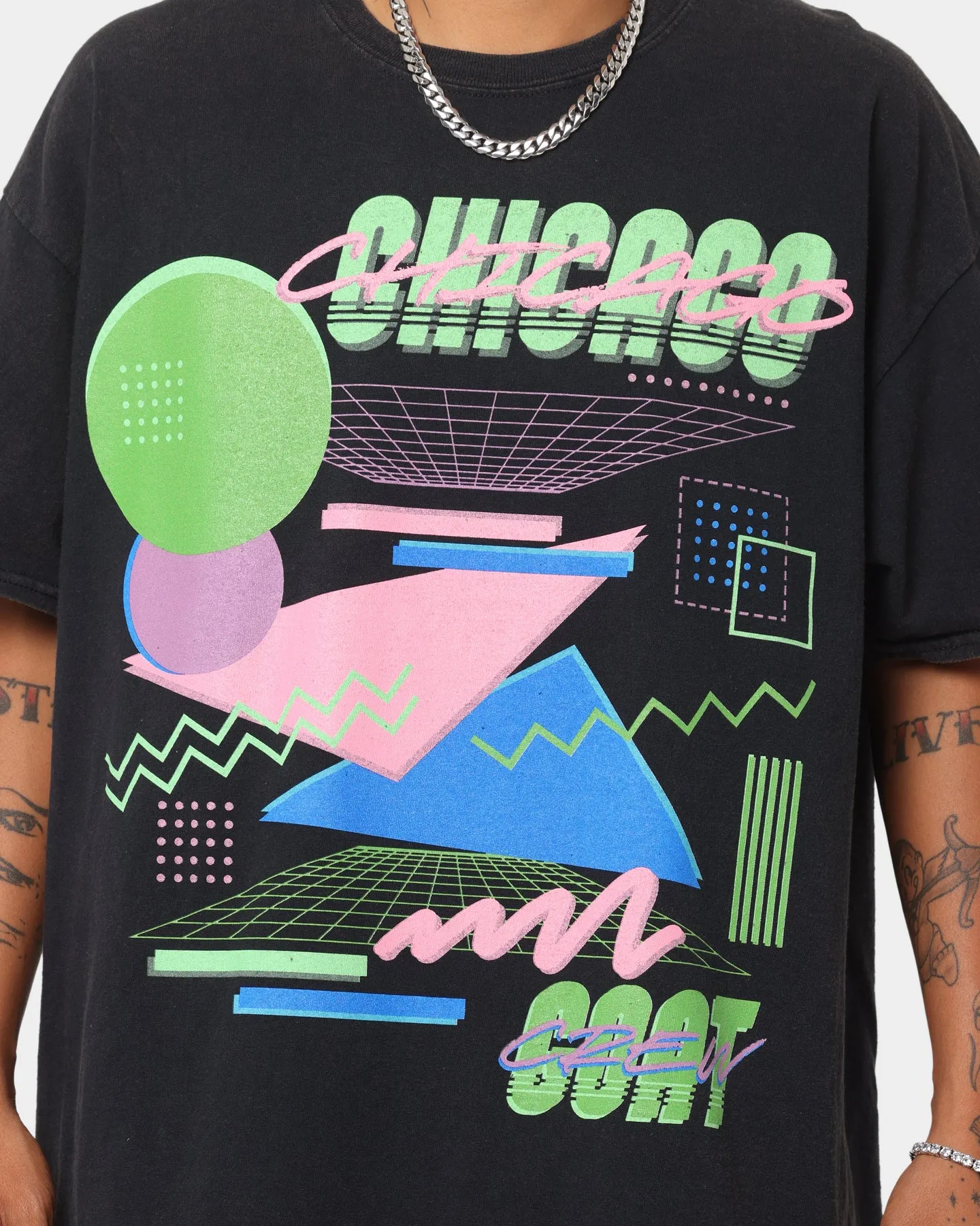 Goat Crew Retro Arcade Chicago Vintage T-Shirt Black Wash
