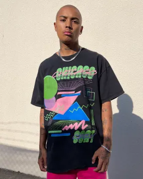 Goat Crew Retro Arcade Chicago Vintage T-Shirt Black Wash