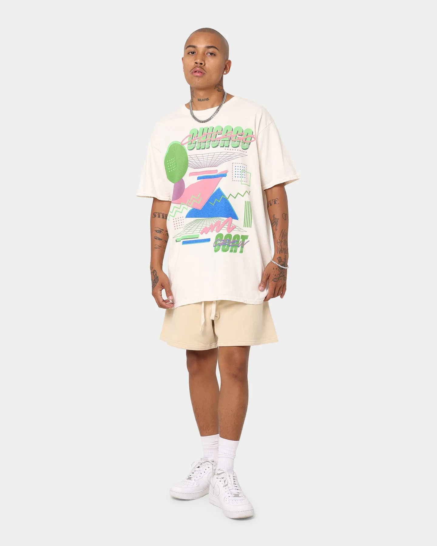 Goat Crew Retro Arcade Chicago Vintage T-Shirt Off White