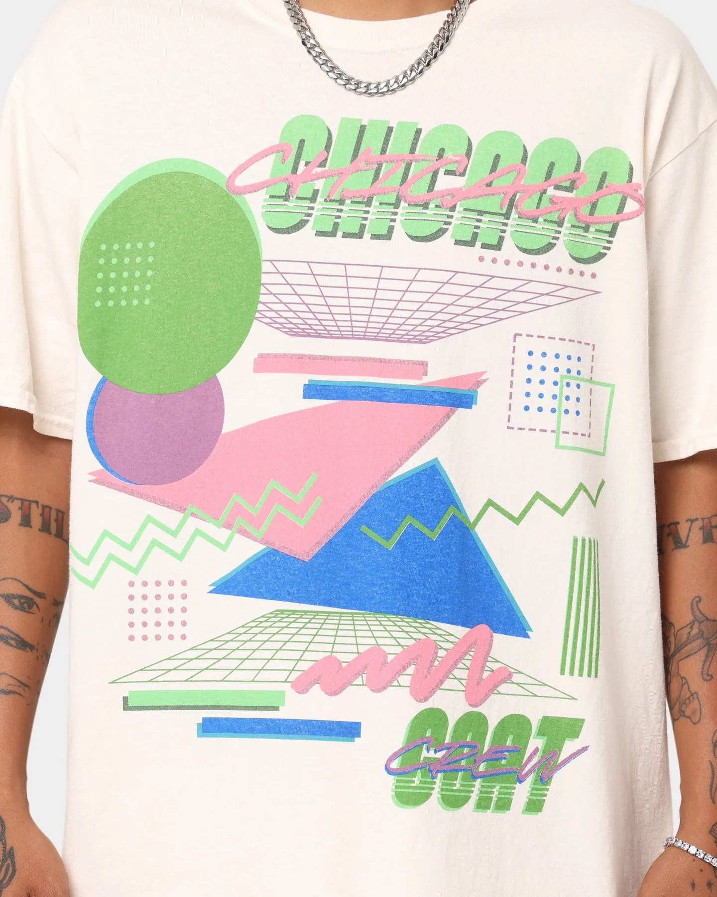 Goat Crew Retro Arcade Chicago Vintage T-Shirt Off White
