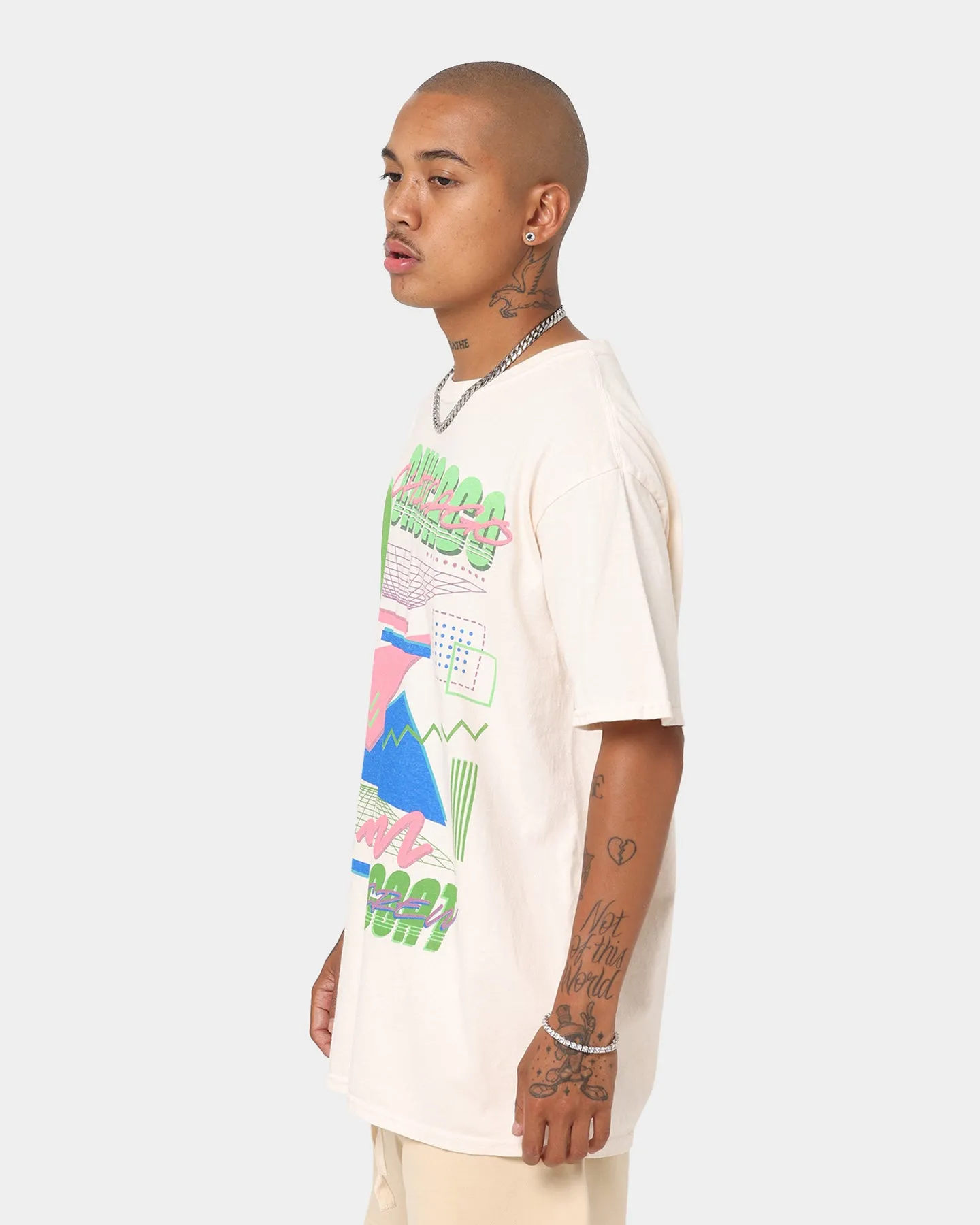 Goat Crew Retro Arcade Chicago Vintage T-Shirt Off White
