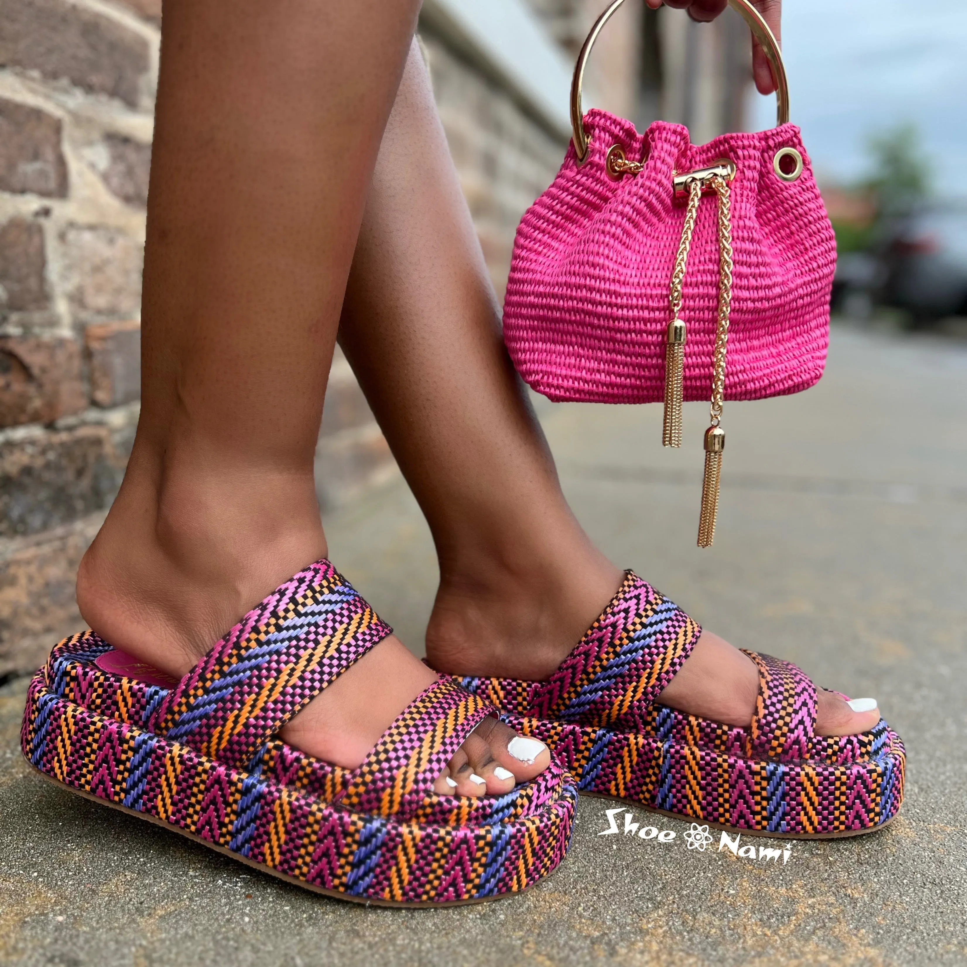 JUDD-1 Fuchsia Multicolor  Raffia