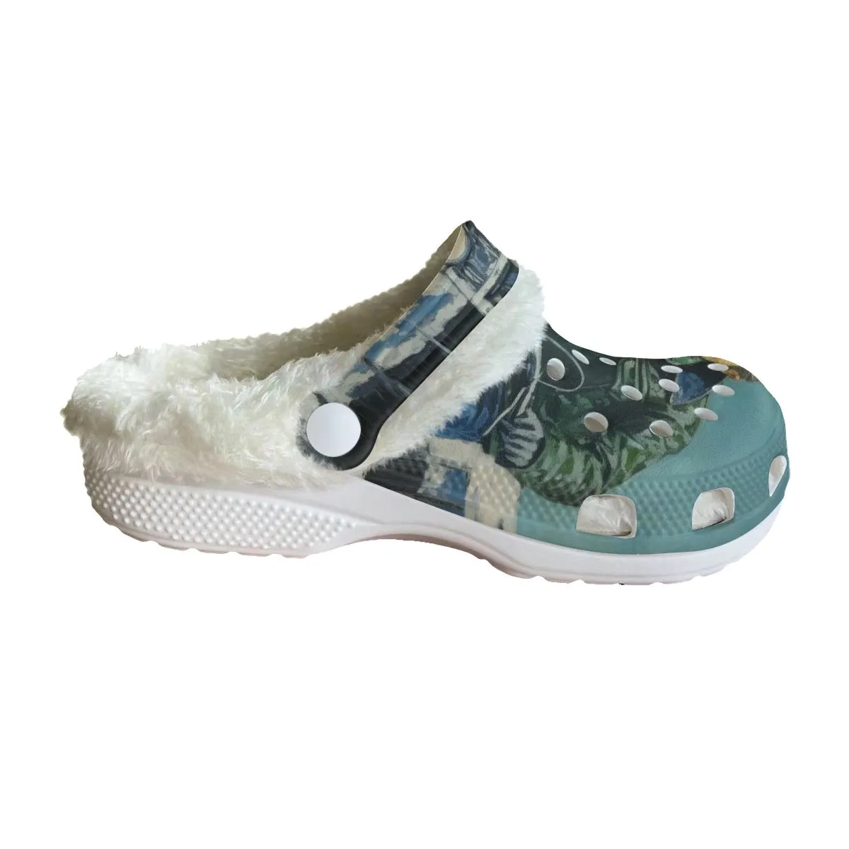 Mc#16 Men's Classic Clogs with Fleece, motorcycle print
