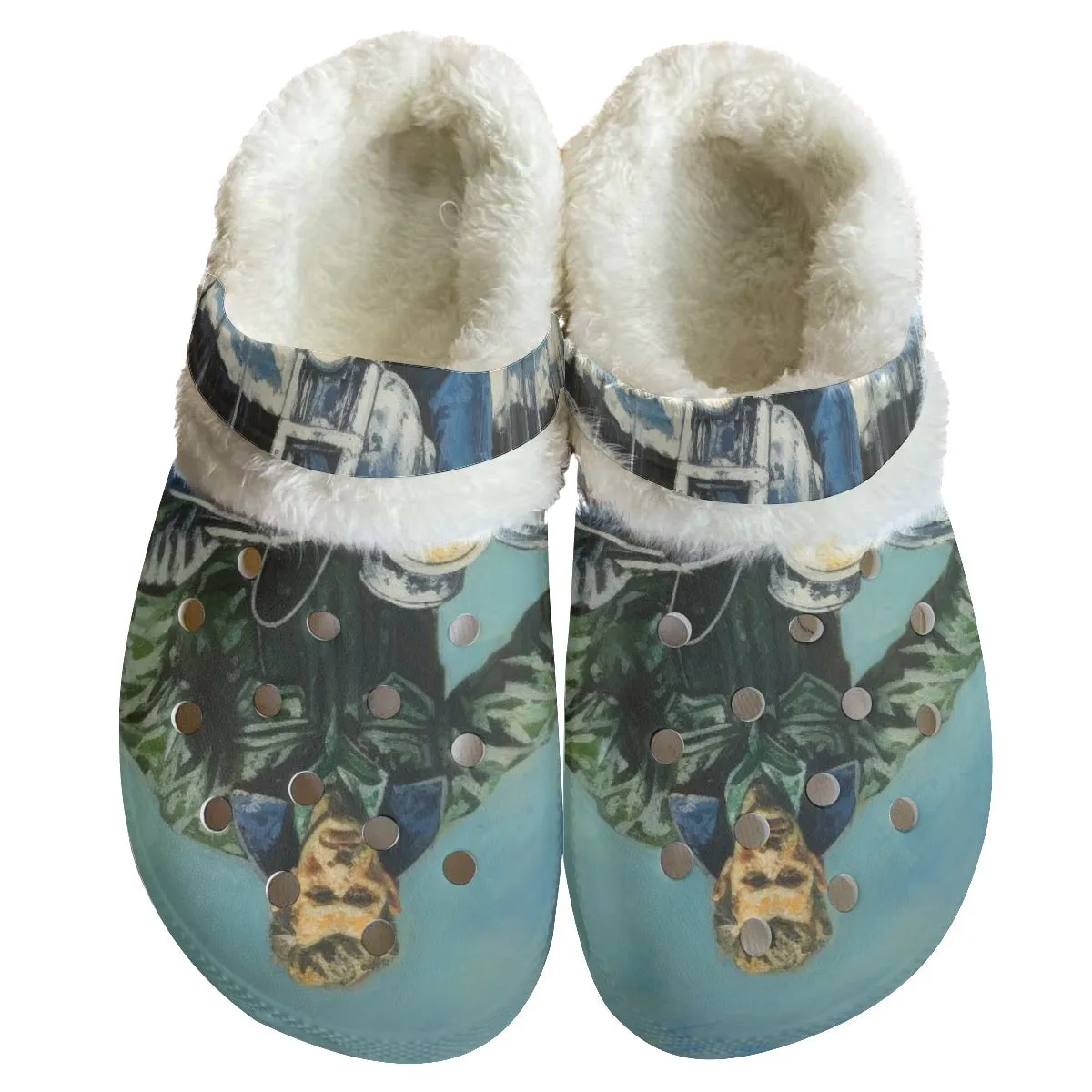 Mc#16 Men's Classic Clogs with Fleece, motorcycle print