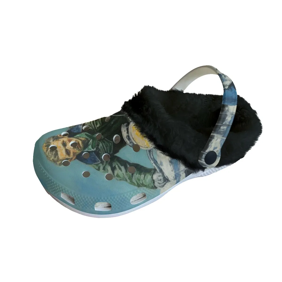 Mc#16 Men's Classic Clogs with Fleece, motorcycle print