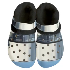 Mc#19 Men's Classic Clogs with Fleece, blue abstract