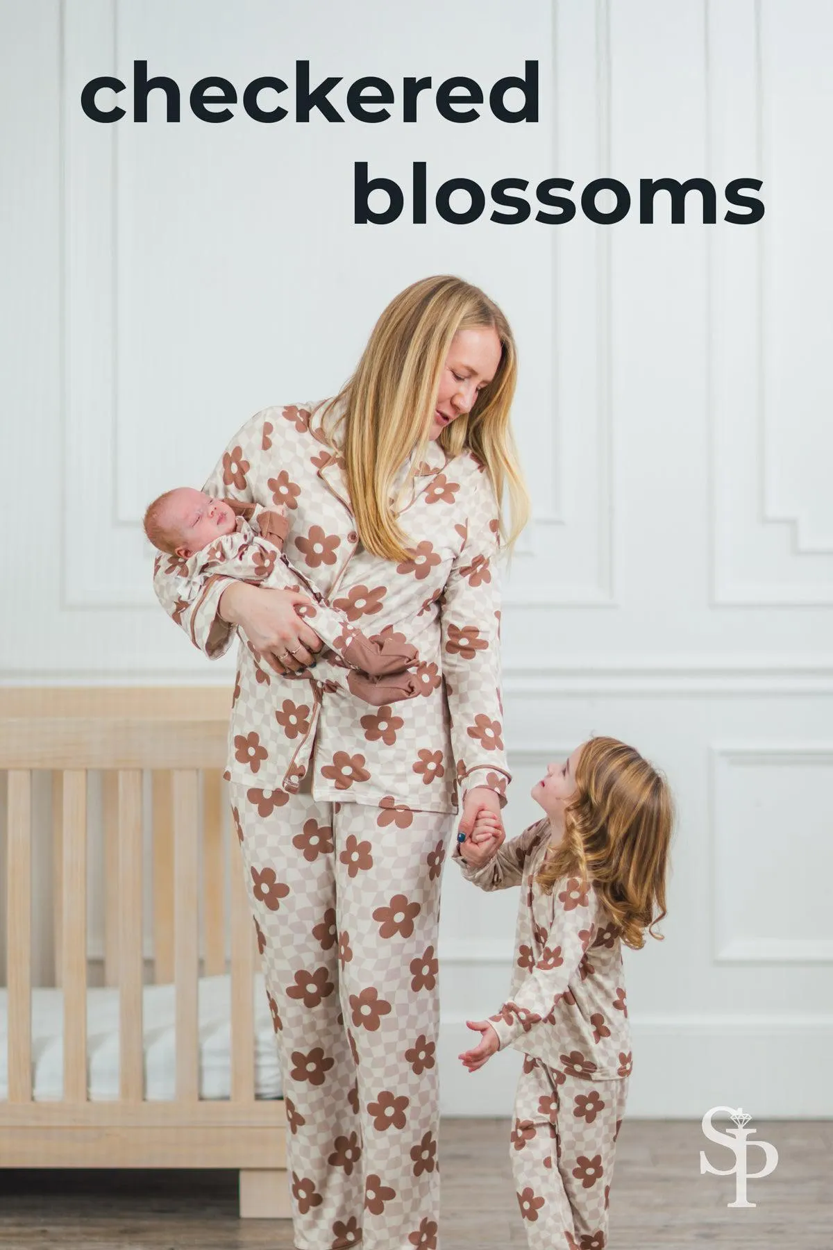 Mom & Me - Bamboo Checkered Blossoms Pajamas
