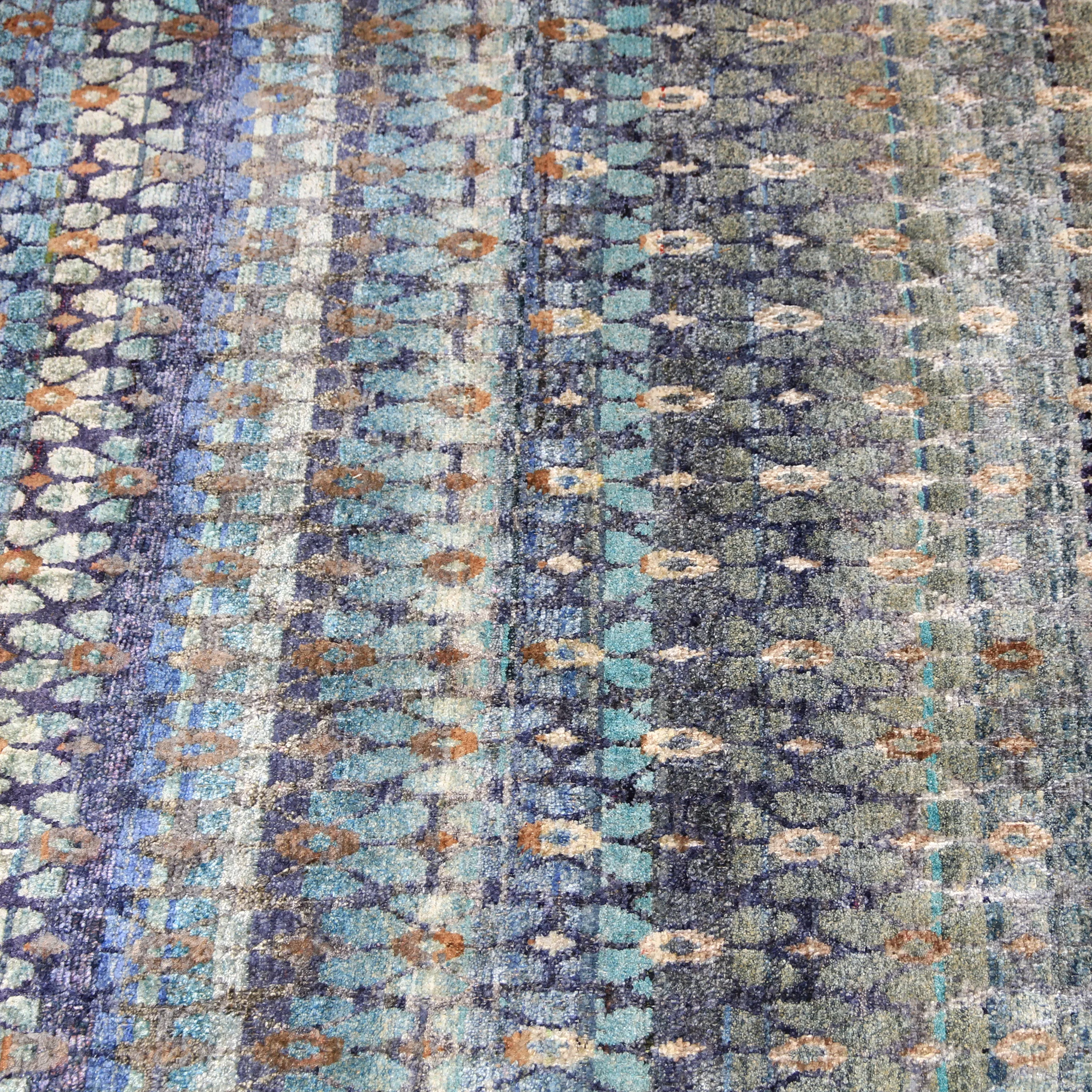 Multicolored Alchemy Geometric Silk Runner - 2'11" x 21'4"