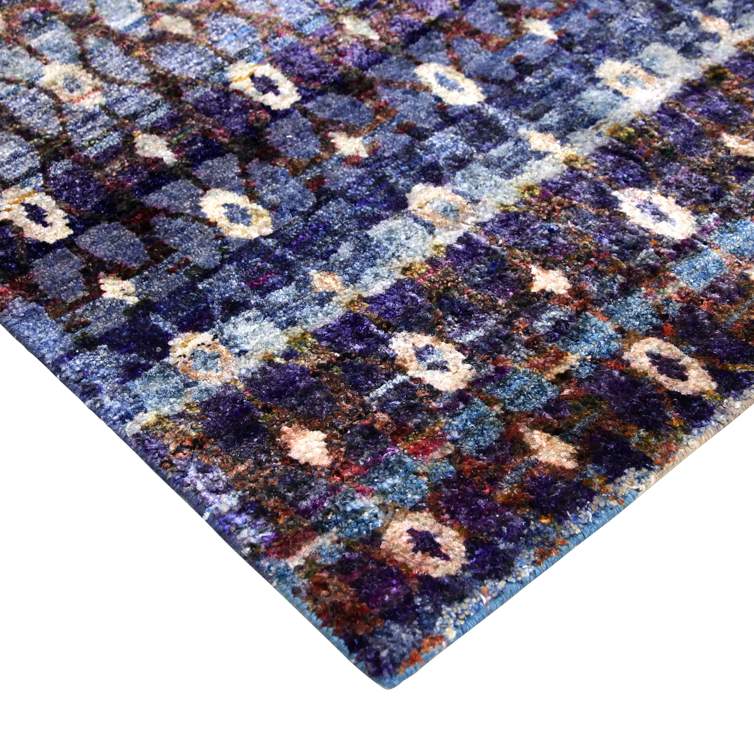 Multicolored Alchemy Geometric Silk Runner - 2'11" x 21'4"