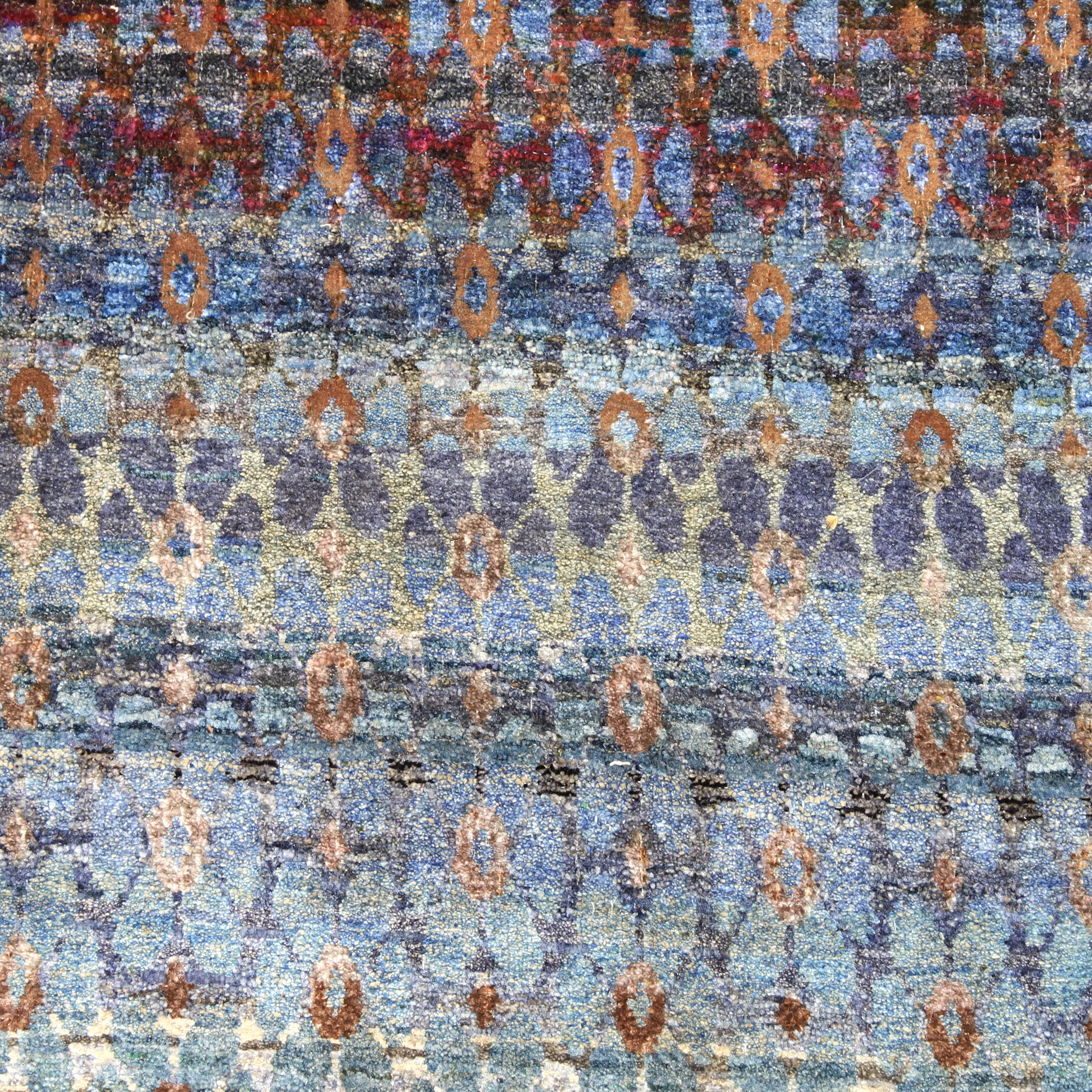 Multicolored Alchemy Geometric Silk Runner - 2'11" x 21'4"