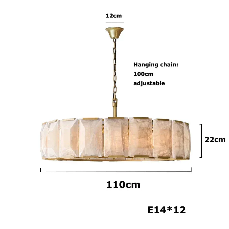 Naitis - Retro Vintage Marble Shade Ceiling Light Chandelier