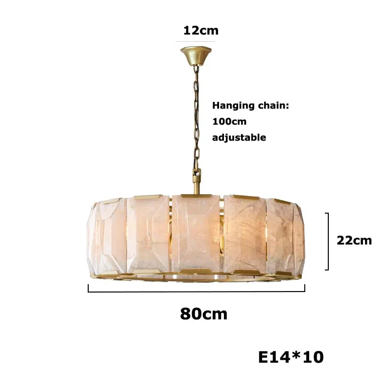 Naitis - Retro Vintage Marble Shade Ceiling Light Chandelier