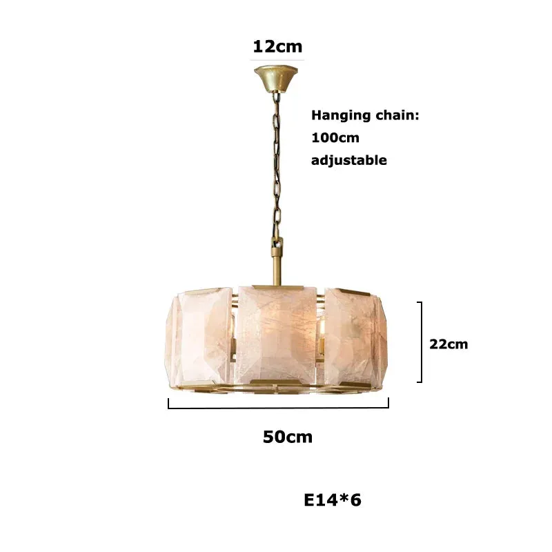 Naitis - Retro Vintage Marble Shade Ceiling Light Chandelier