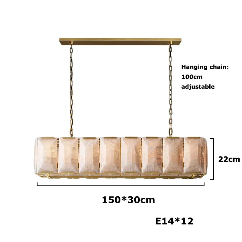 Naitis - Retro Vintage Marble Shade Ceiling Light Chandelier