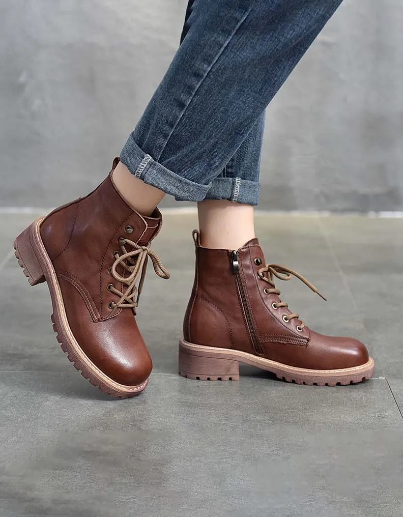 Non-slip Lace-up Autumn Chunky Boots