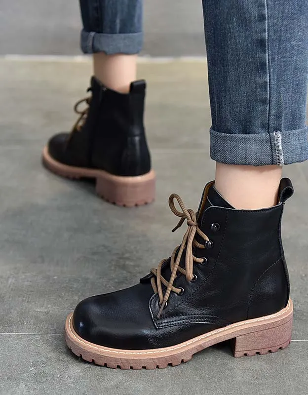 Non-slip Lace-up Autumn Chunky Boots