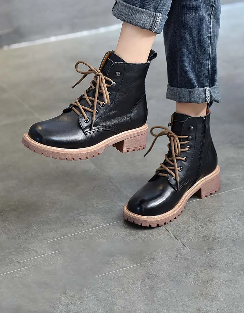 Non-slip Lace-up Autumn Chunky Boots