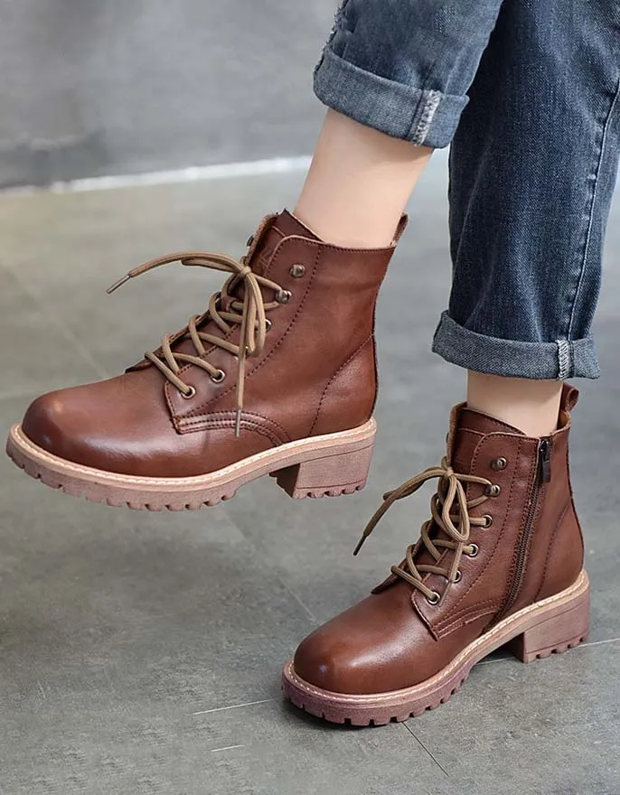 Non-slip Lace-up Autumn Chunky Boots