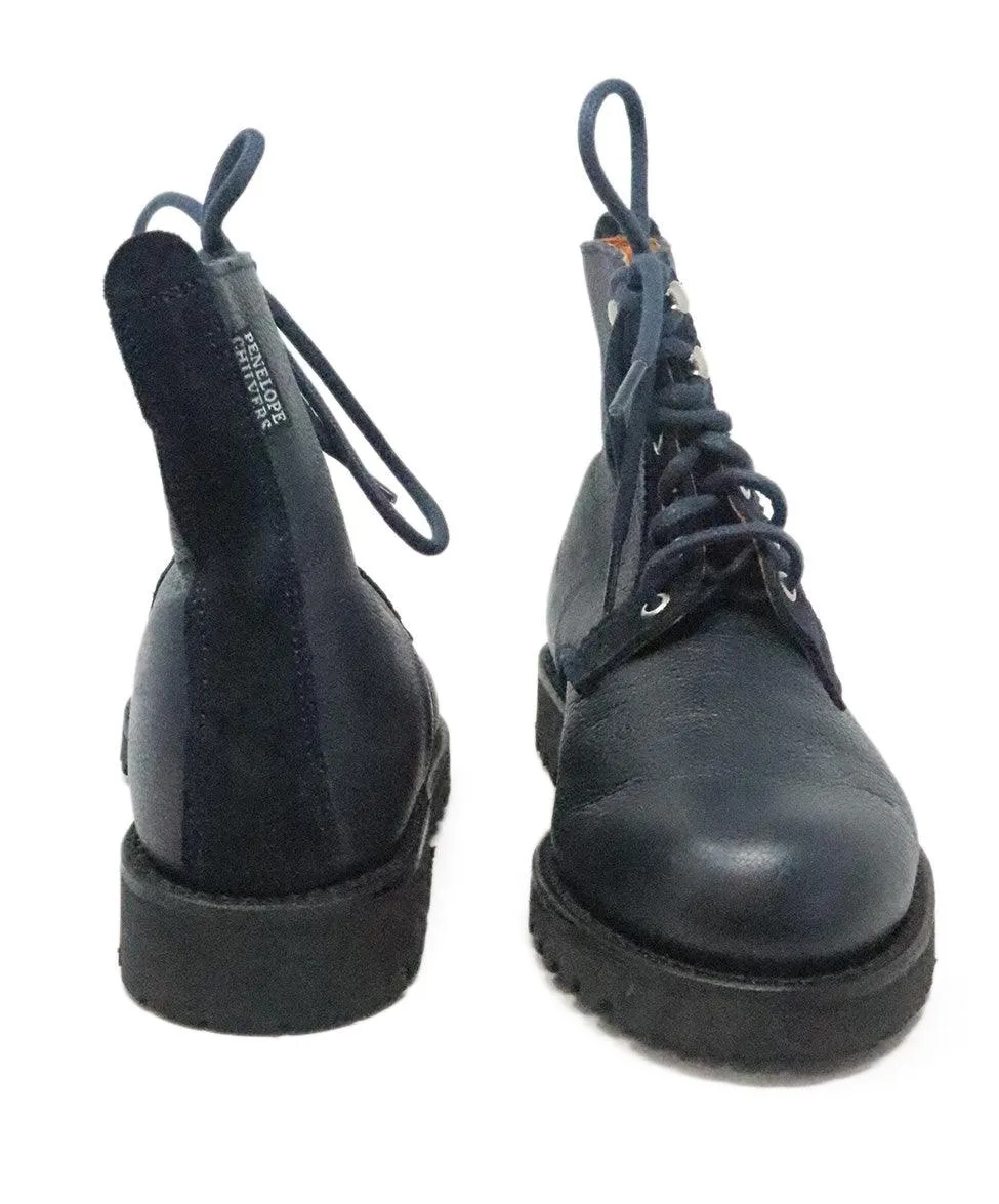 Penelope Chilvers Navy Leather Boots sz 8