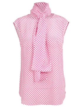 Polka Dot Neck Tie Blouse
