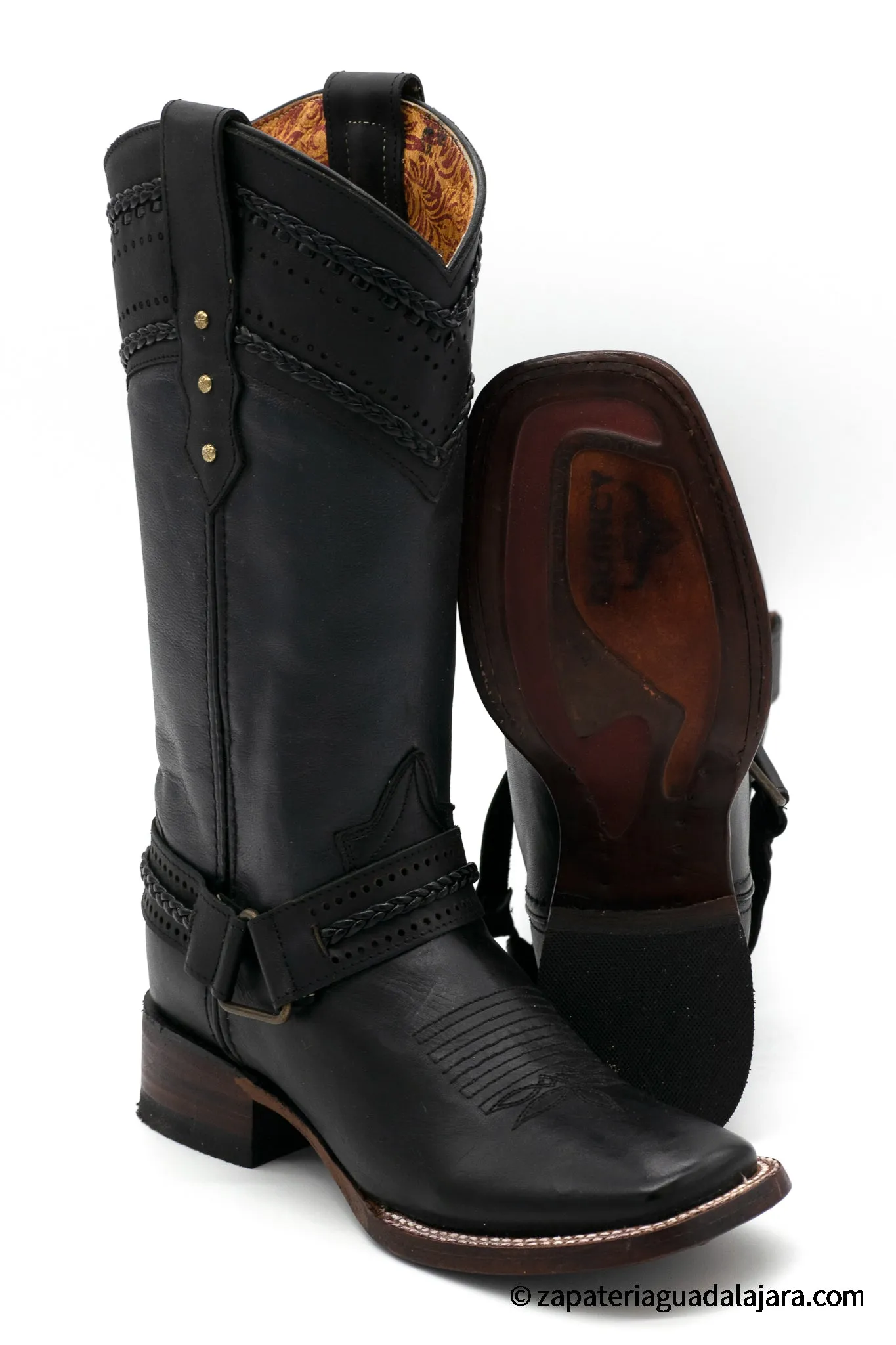 Q3224205 WIDE SQUARE TOE COW LEATHER BLACK